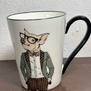 Signature Black and White Pig Design Mug